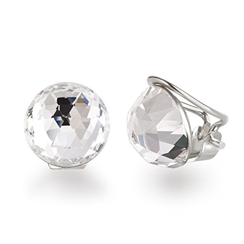 Schöner SD Ohrclips 925 Silber mit 12mm Kristall Cabochon von Schöner Schmuck-Design