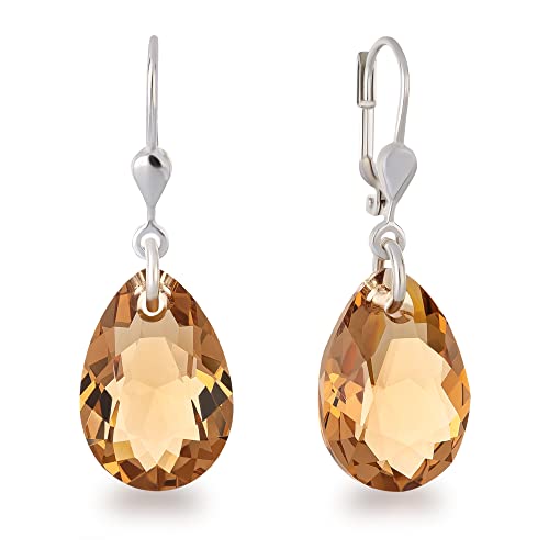 Schöner-SD 925 Silber Ohrringe Tropfen Kristall 16mm Light Colorado Topas von Schöner Schmuck-Design
