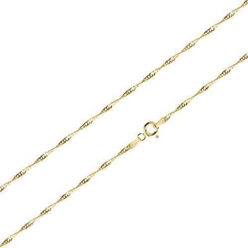 Vergoldete Singapurkette 1,5mm, 925 Silberkette hochwertige Vergoldung, Länge: 45cm Vergoldete Singapurkette 1,5mm, 925 Silberkette hochwertige Vergoldung, Länge: 45cm von Schöner Schmuck-Design