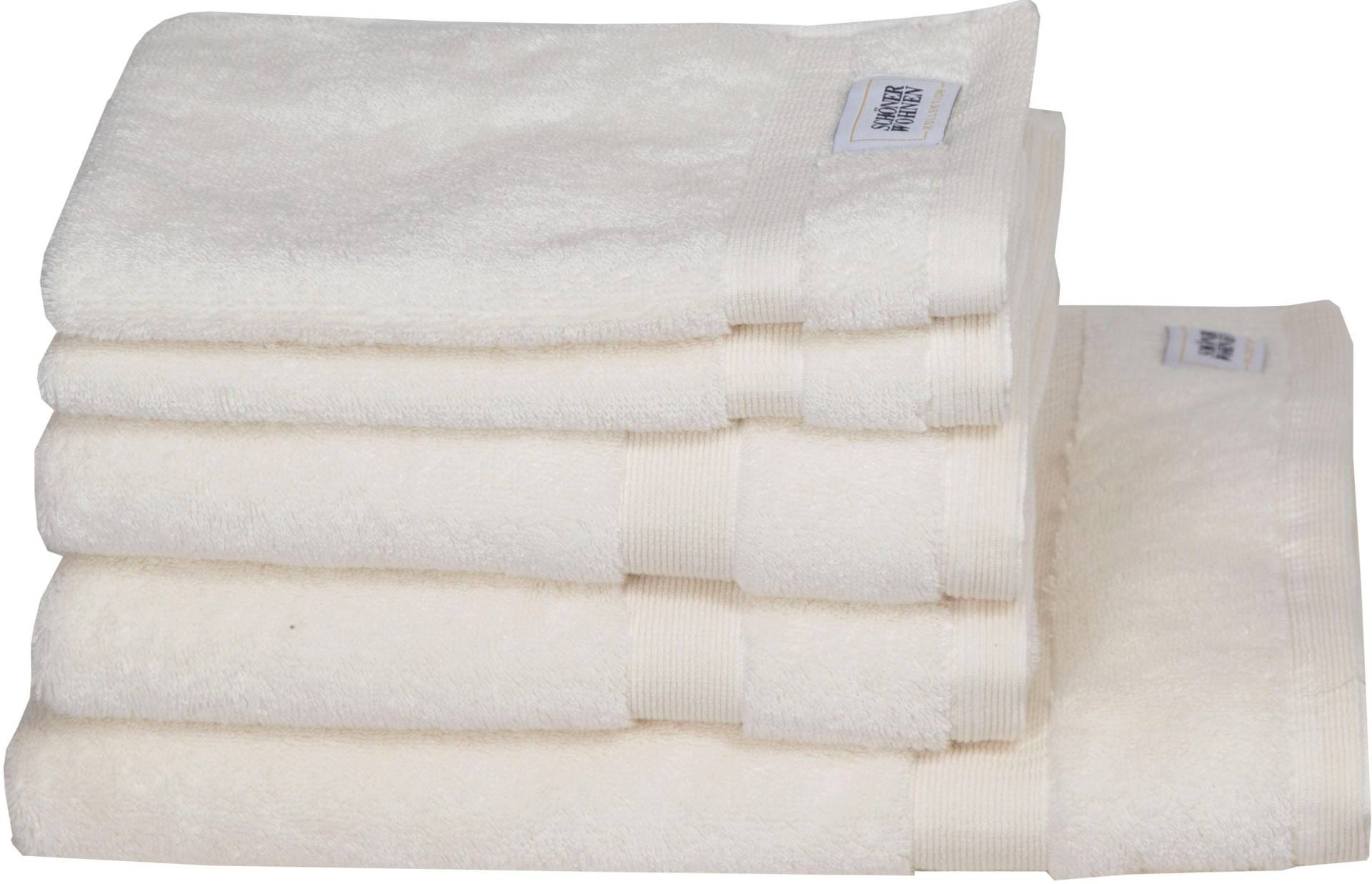 SCHÖNER WOHNEN-Kollektion Handtuch Set "Cuddly", (Set, 5 St., 2 Gästetücher 30x50 cm-2 Handtücher 50x100 cm-1 Badetuch 70x140 cm), schnell trocknende Airtouch-Qualität von Schöner Wohnen-Kollektion