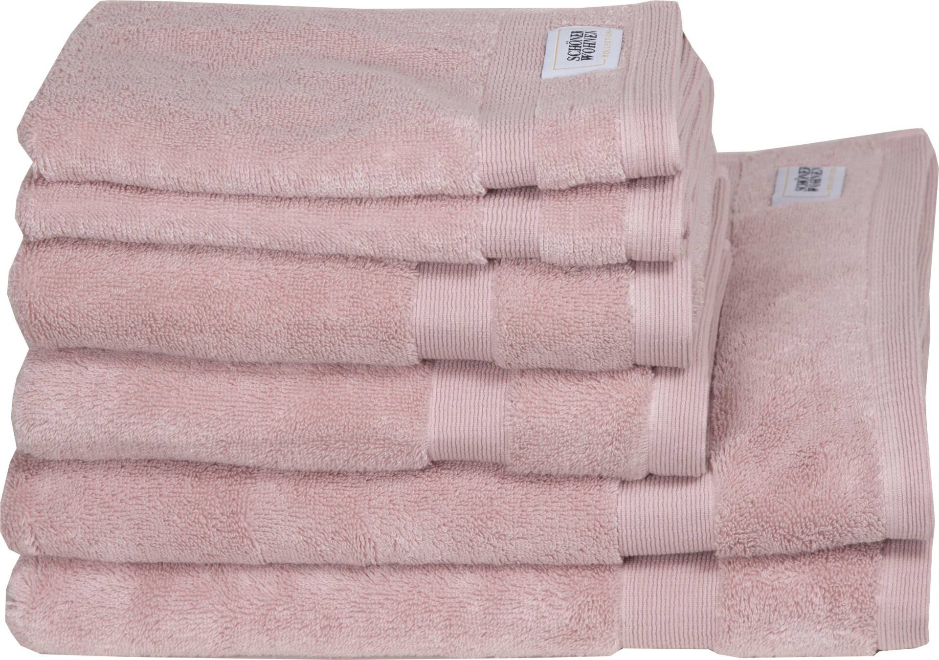 SCHÖNER WOHNEN-Kollektion Handtuch Set "Cuddly", (Set, 6 St., 2 Handtücher 50x100 cm-2 Badetücher 70x140 cm-2 Gästetücher 30x50 cm), schnell trocknende Airtouch-Qualität von Schöner Wohnen-Kollektion