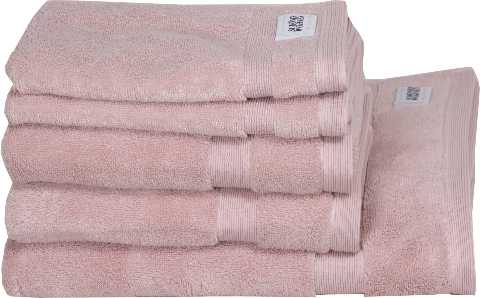 SCHÖNER WOHNEN-Kollektion Handtuch Set "Cuddly", (Set, 5 St., 2 Gästetücher 30x50 cm-2 Handtücher 50x100 cm-1 Badetuch 70x140 cm), schnell trocknende Airtouch-Qualität von Schöner Wohnen-Kollektion