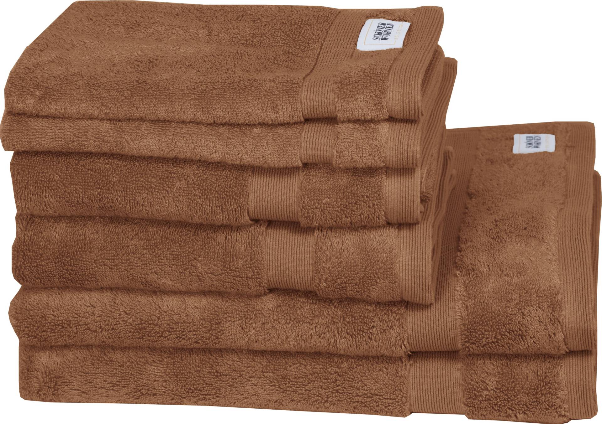 SCHÖNER WOHNEN-Kollektion Handtuch Set "Cuddly", (Set, 6 St., 2 Gästetücher 30x50 cm), schnell trocknende Airtouch-Qualität von Schöner Wohnen-Kollektion