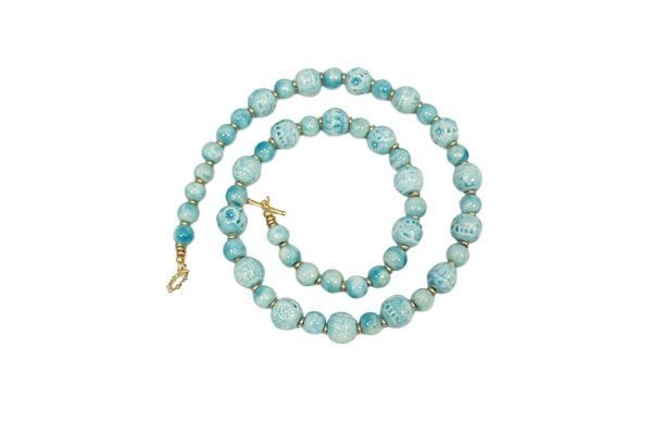 Schönes aus Indochina Halskette Keramik mit gravierten Perlen von Schönes aus Indochina