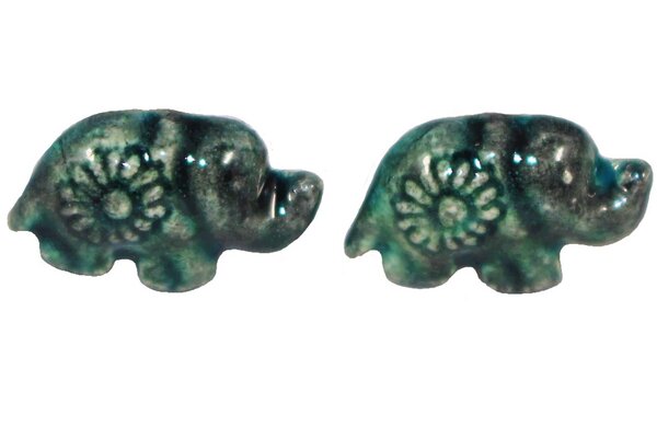 Schönes aus Indochina Schmuck Ohrstecker Elefant Keramik von Schönes aus Indochina