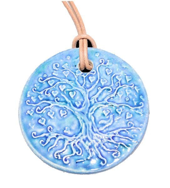 Schönes aus Indochina Schmuck aus Keramik, Medaillon Elefant, Lotus und Lebensbaum von Schönes aus Indochina