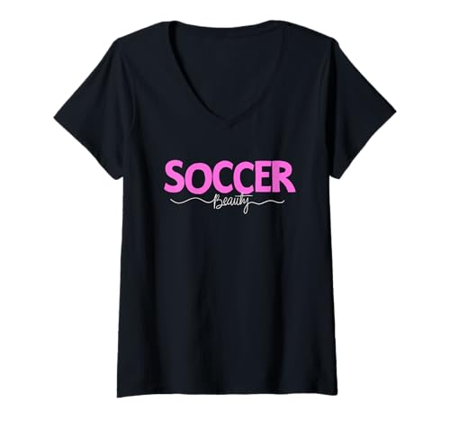 Damen Fußball Schönheitshemd Mädchen Frauen Spieler Sport T -Shirt T-Shirt mit V-Ausschnitt Damen Fußball Schönheitshemd Mädchen Frauen Spieler Sport T -Shirt T-Shirt mit V-Ausschnitt von Schönheitssportkleidung