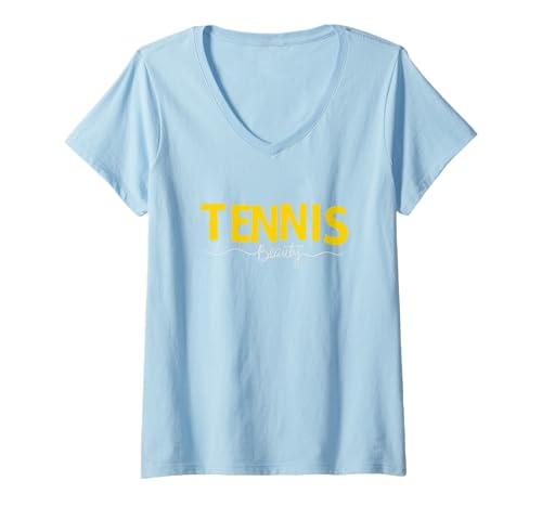 Damen Tennis Schönheit, Mädchen Frauen Spieler Sport T -Shirt T-Shirt mit V-Ausschnitt Damen Tennis Schönheit, Mädchen Frauen Spieler Sport T -Shirt T-Shirt mit V-Ausschnitt von Schönheitssportkleidung
