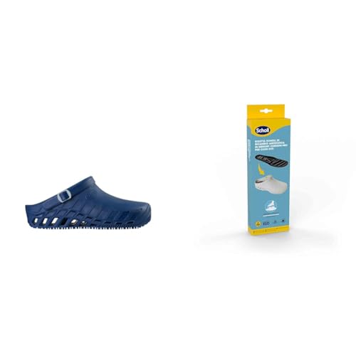 Scholl Clog Evo Blau Antistatische PRO-Einlegesohlen mit Memory Cushion für Clog Evo – Blau/Schwarz von Scholl