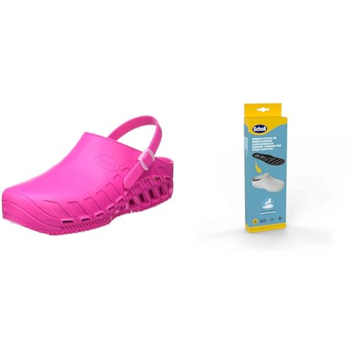 Scholl Clog Evo Fuchsia Antistatische PRO-Einlegesohlen mit Memory Cushion für Clog Evo – Fuchsia/Schwarz von Scholl