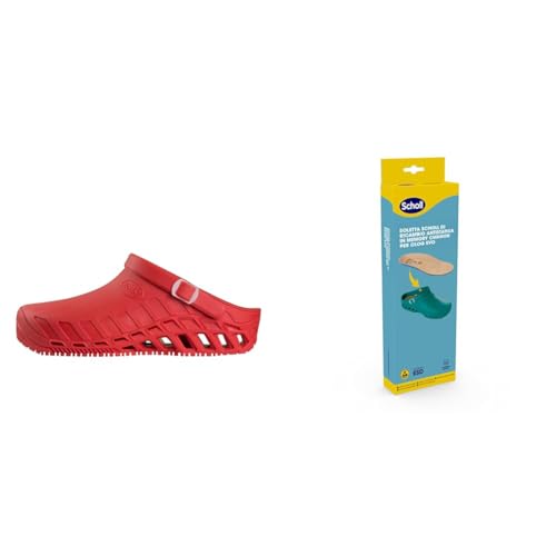 Scholl Clog Evo Rot Anatomische und Antistatische Einlegesohlen für Clog Evo – Rot/Braun von Scholl