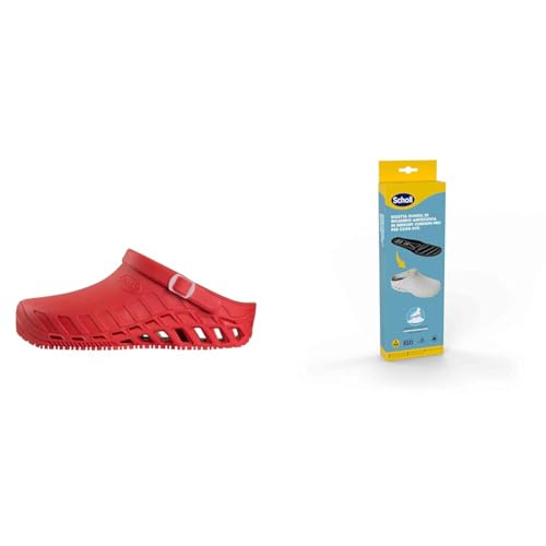 Scholl Clog Evo Rot Antistatische PRO-Einlegesohlen mit Memory Cushion für Clog Evo – Rot/Schwarz von Scholl
