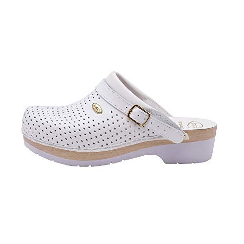 Scholl Unisex Clog Supercomfort Hausschuh, Bianco, 42 EU von Scholl