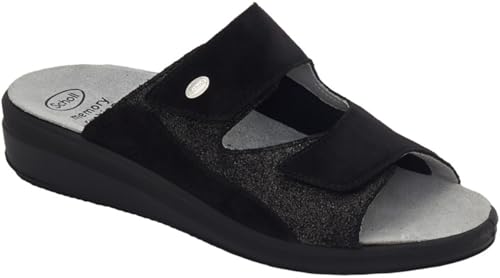 Scholl Damen Antonia Elastic Sandale, Schwarz, 37 EU Weit von Scholl