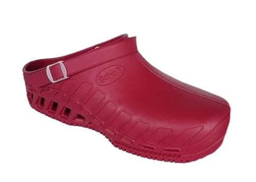 Scholl Unisex Clog Evo Health Care Professional Shoe, Weinrot, 37 EU von Scholl