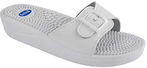 Scholl New Massage - Bequeme Damenschuhe mit Massagebett und verstellbarem Riemen - Wasserdicht, geeignet für Zuhause, Meer, Schwimmbad, Fitnessstudio von Scholl