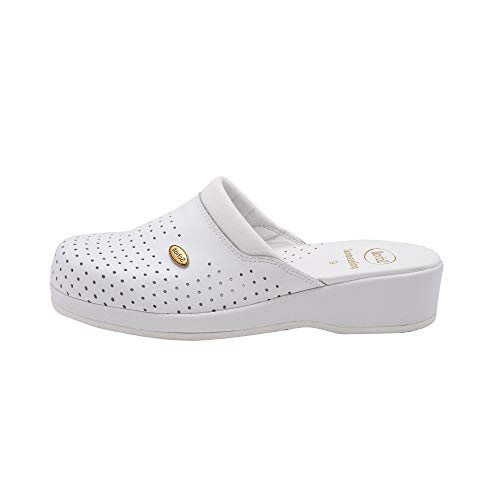 Scholl Damen Clog BACKGUARD Schuh für Medizinisches Fachpersonal, Bianco, 44 EU von Scholl