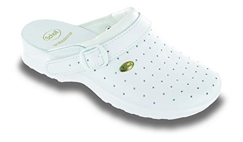 Scholl Unisex Clog Racy Schuh für Medizinisches Fachpersonal, Weiß, 41 EU von Scholl