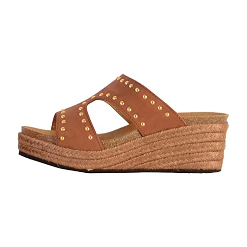 Scholl Damen Marbella Pantoletten Sandale, Cognac, 36 EU von Scholl