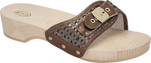 Scholl Damen Pescura Heel Rafia Sandale, Bronze, 38 EU von Scholl