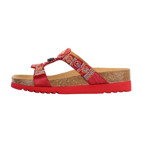 Scholl Damen Sandale Bogota Rot Multi Flip-Flop 38 EU Dk Red Multi von Scholl