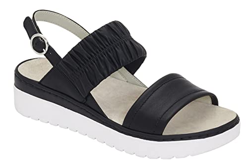 Scholl Damen Viareggio Elastic Sandale, Schwarz, 37 EU von Scholl