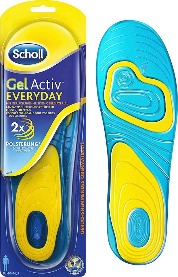 Scholl Einlegesohlen GelActiv Everyday Männer, Für Freizeitschuhe - Verbesserter Komfort durch doppelte Polsterung von Scholl