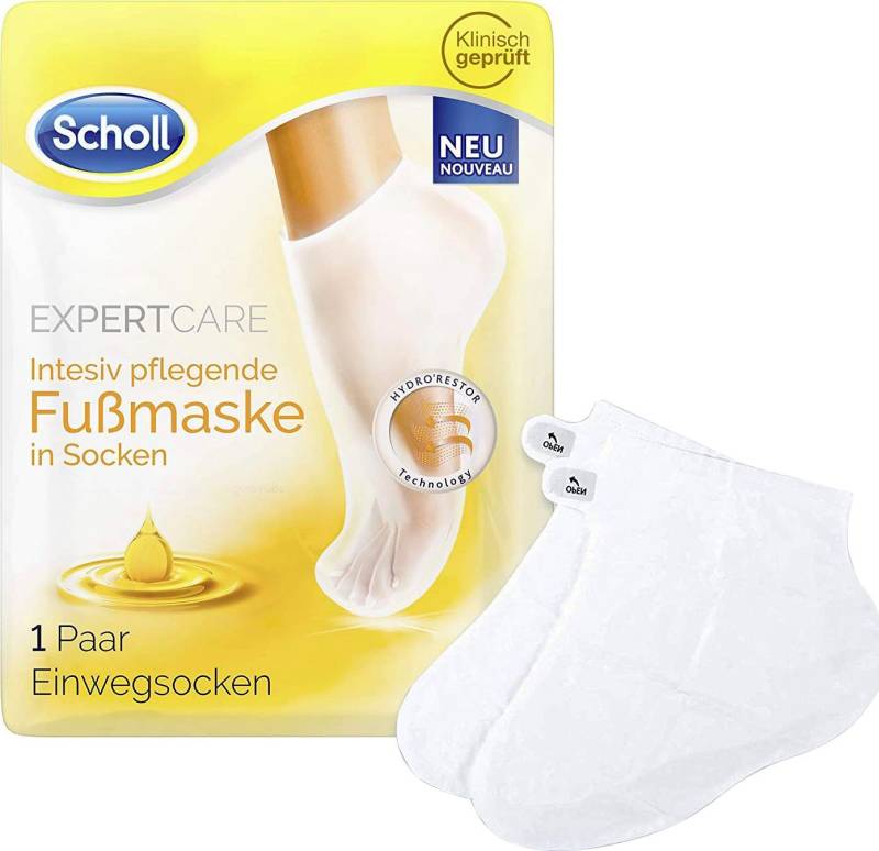 Scholl Fußmaske ExpertCare, mit 3 wertvollen Ölen in Socken intensiv pflegend von Scholl