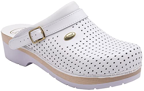 Scholl Unisex Clog Supercomfort Hausschuh, Bianco, 42 EU von Scholl