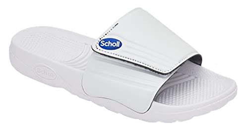 Scholl Herren Nautilus Slide-Sandale, Weiß, 40 EU von Scholl