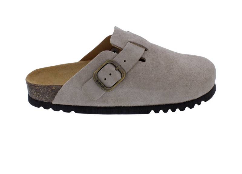 Scholl Scholl Fae Clog Dark Beige Suede - Velourleder in Beige Clog von Scholl