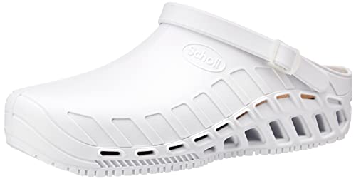 Scholl Clog Evo - Hochleistungs-Sanitär-Clogs für Damen und Herren - Ultraleicht, Bequem und Atmungsaktiv, mit Rutschfester Sohle, Herausnehmbarer Memory-Einlegesohle und Drehbarem Riemen von Scholl