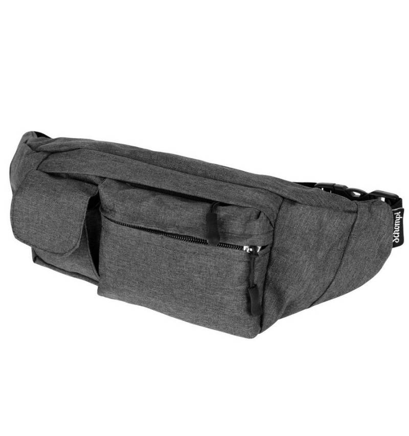 Schompi Bauchtasche Hüfttasche Wasserabweisend Damen Herren Unisex mit 4 Fächern Groß, Bauchtasche, Waist Bag, Belt Bag, Sporttasche von Schompi