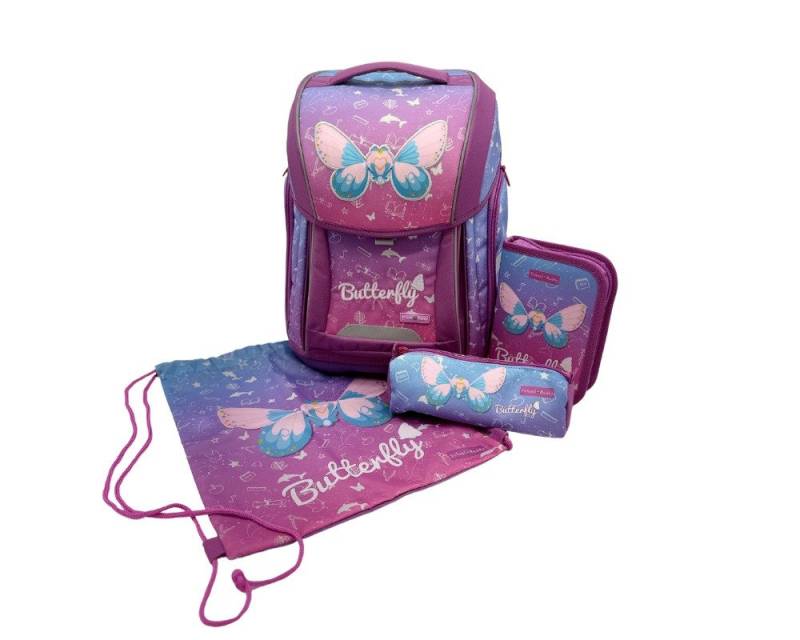 School Buddy Schulranzen Ranzen-Set 4-Teilig, mit höhenverstellbarem Rückensystem von School Buddy