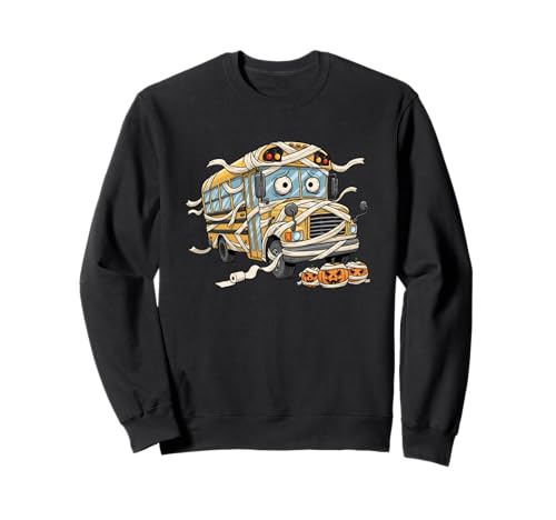 Lustiger Schulbus, Mama, Kürbis, Halloween, Kinder, Herren und Damen Sweatshirt von School Bus Lovers Cute Halloween Outfits Boy Girl