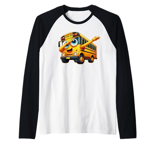 Funny Dabbing Yellow School Bus Graphic Gifts Kids Boys Raglan von School Bus Lovers Gifts