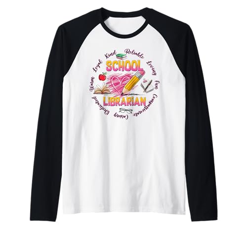 Schulbibliothekar Schulanfang Bibliothek Mitarbeiter Männer Frauen Spaß Raglan Schulbibliothekar Schulanfang Bibliothek Mitarbeiter Männer Frauen Spaß Raglan von School Gift Shopp