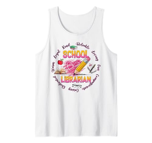 Schulbibliothekar Schulanfang Bibliothek Mitarbeiter Männer Frauen Spaß Tank Top Schulbibliothekar Schulanfang Bibliothek Mitarbeiter Männer Frauen Spaß Tank Top von School Gift Shopp