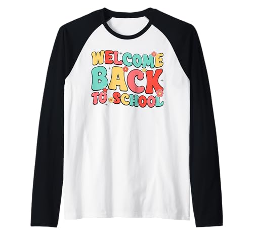 Willkommen zurück in der Schule, Mitarbeiter, Schüler, Jungen, Mädchen, Männer, Frauen. Raglan Willkommen zurück in der Schule, Mitarbeiter, Schüler, Jungen, Mädchen, Männer, Frauen. Raglan von School Gift Shopp