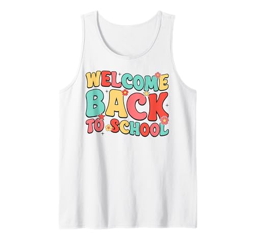 Willkommen zurück in der Schule, Mitarbeiter, Schüler, Jungen, Mädchen, Männer, Frauen. Tank Top Willkommen zurück in der Schule, Mitarbeiter, Schüler, Jungen, Mädchen, Männer, Frauen. Tank Top von School Gift Shopp