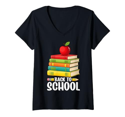 Damen Schule - Back to School T-Shirt mit V-Ausschnitt Damen Schule - Back to School T-Shirt mit V-Ausschnitt von School Mood Apparel
