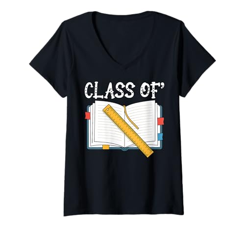 Damen Schule - Klasse von T-Shirt mit V-Ausschnitt von School Mood Apparel