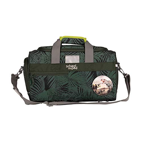 School-Mood Sporttasche für die Grundschule - Geräumig, mit Nassfach, Reißverschluss, abnehmbarem Schultergurt & reflektierenden Flächen, Trainingstasche & Freizeittasche (Daniel Dinosaurier) von SCHOOL-MOOD