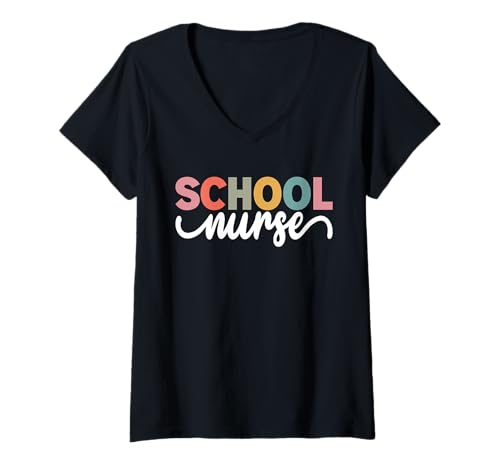 Damen Schule Krankenschwester Nursing School Nurse Retro Nurse Day Nurse Week T-Shirt mit V-Ausschnitt Damen Schule Krankenschwester Nursing School Nurse Retro Nurse Day Nurse Week T-Shirt mit V-Ausschnitt von School Nurse Nursing Student Nurse In Progress
