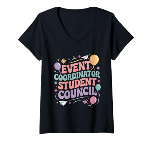Damen Veranstaltungskoordinator Studentenrat Vibes Schulwahltag T-Shirt mit V-Ausschnitt Damen Veranstaltungskoordinator Studentenrat Vibes Schulwahltag T-Shirt mit V-Ausschnitt von School Organization Student Council
