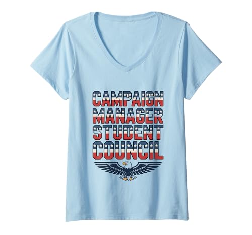 Damen Wahlkampfmanager Student Council Vibes School Election Day T-Shirt mit V-Ausschnitt Damen Wahlkampfmanager Student Council Vibes School Election Day T-Shirt mit V-Ausschnitt von School Organization Student Council