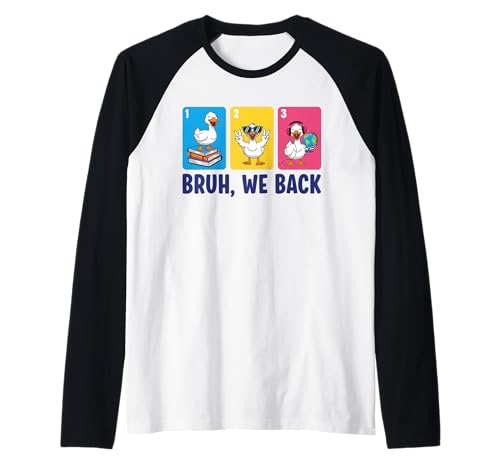 Bruh Wir unterstützen Funny Duck Squad Back to School Teacher Kids Raglan von School Staff Apparel.USA