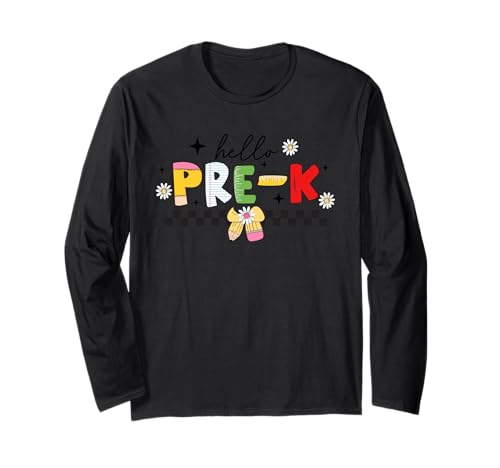 Cute Hello Pre-K - Fun Back To School Kids Teachers Students Langarmshirt von School Staff Apparel.USA