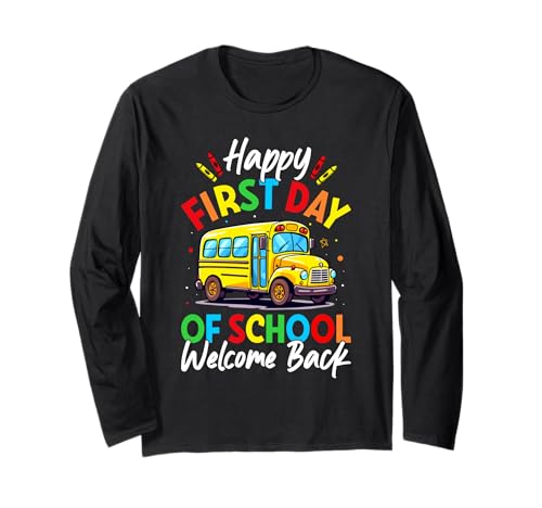Fun Happy First Day Of School - Cute Kids Teacher Student Langarmshirt von School Staff Apparel.USA