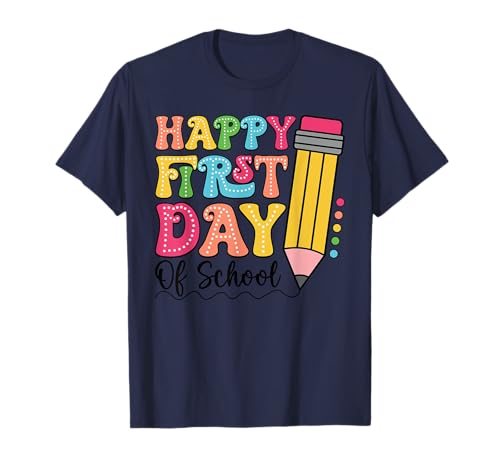 Happy First Day Of School - Cute Pencil Back To School Kids T-Shirt von School Staff Apparel.USA